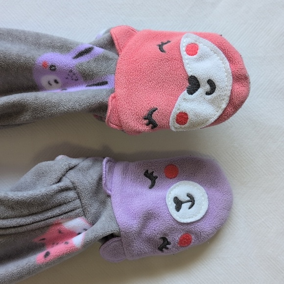 carter's 3-pack fleece zipper footie sleeper pajamas bundle 9 months baby girl - Picture 2 of 10